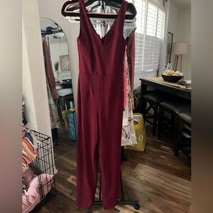 Deep Red Jumpsuit